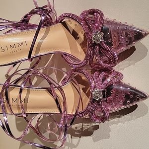Simmi Kandi Clear Pink Pumps; Size 8